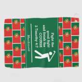 Serviette De Golf PorTUGAL Vert Personnalisé Christian (Horizontal)