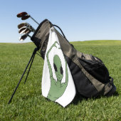 Serviette De Golf Pose du cœur extraterrestre (Vert)
