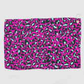 Serviette De Golf Poster de animal de Cheetah Leopard rose moderne (Horizontal)