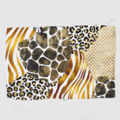 Serviette De Golf Posters de animaux mixtes gras avec accents d'or (Horizontal)