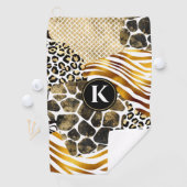 Serviette De Golf Posters de animaux mixtes gras avec accents d'or (En situation)