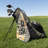 Serviette De Golf Posters de animaux mixtes gras avec accents d'or (Vert)