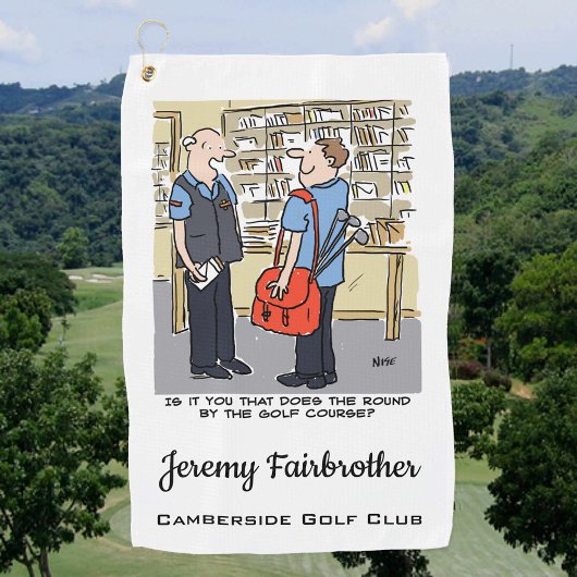 Serviette De Golf Postman A Round Near Golf Course Golf Cartoon