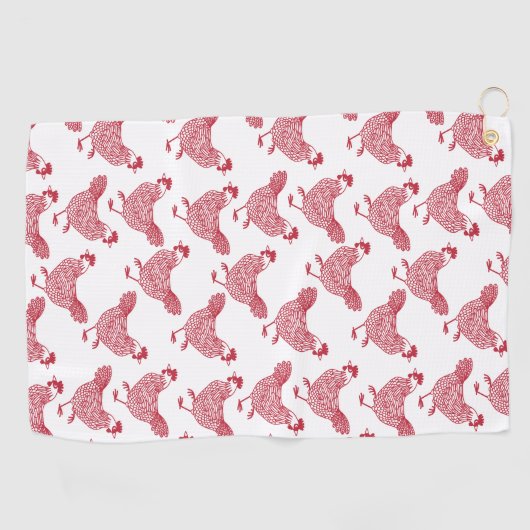 Serviette De Golf Poulets (Horizontal)
