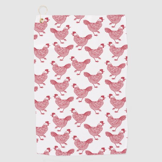 Serviette De Golf Poulets (Devant)