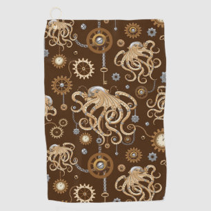Serviette De Golf Poulpe Steampunk Rétro Fantastique Mécanique