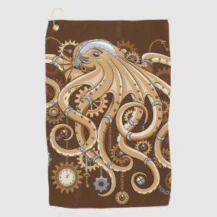 Serviette De Golf Poulpe Steampunk Rétro Fantastique Mécanique