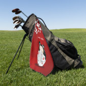 Serviette De Golf Poupée Kokeshi Rouge noir blanc cerisier  (Vert)