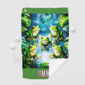 Serviette de golf pour animaux grenouilles (En situation)