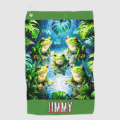 Serviette de golf pour animaux grenouilles (Devant)