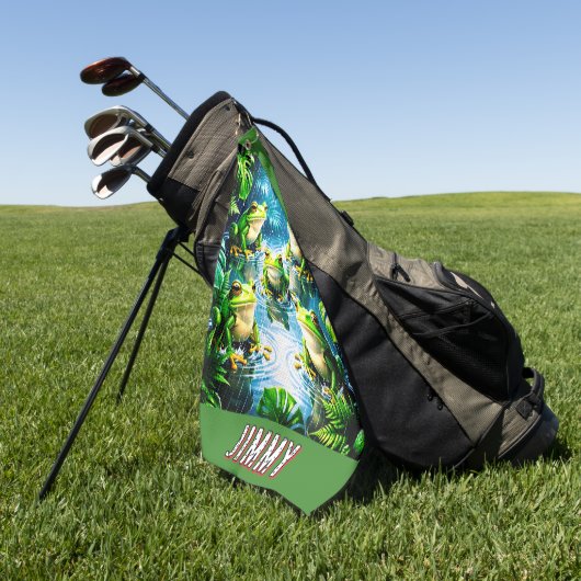 Serviette de golf pour animaux grenouilles (Vert)