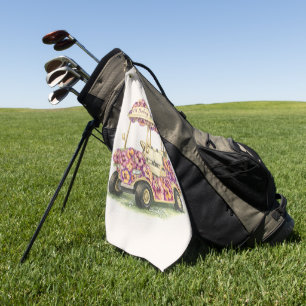 Serviette de golf pour chariot cadeau floral