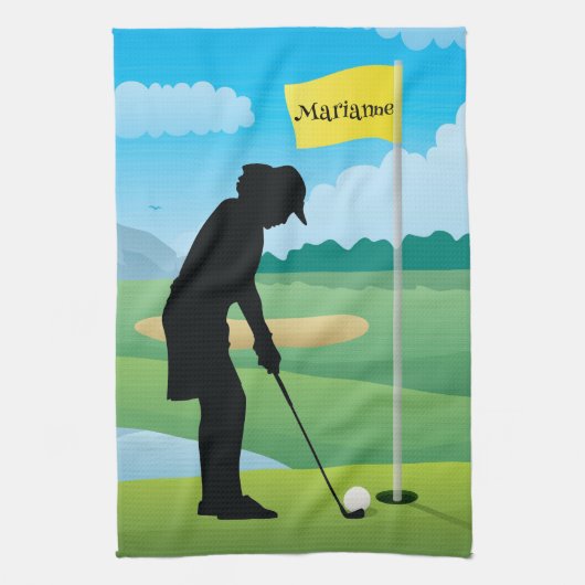 Serviette de golf pour Golfer Design (Vertical)
