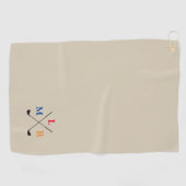 Serviette de golf pour golfeurs avec trois lettres (Horizontal)