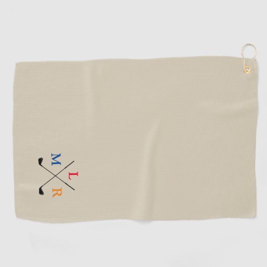 Serviette de golf pour golfeurs avec trois lettres (Horizontal)