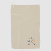 Serviette de golf pour golfeurs avec trois lettres (Devant)
