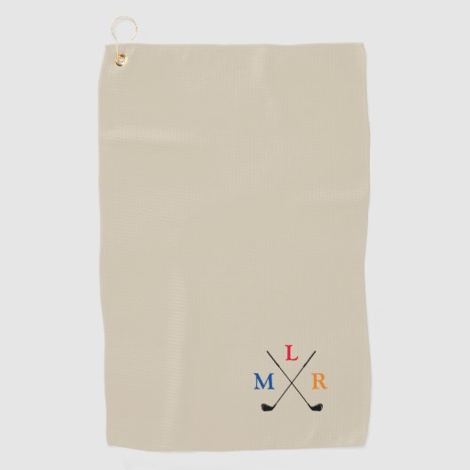 Serviette de golf pour golfeurs avec trois lettres (Devant)