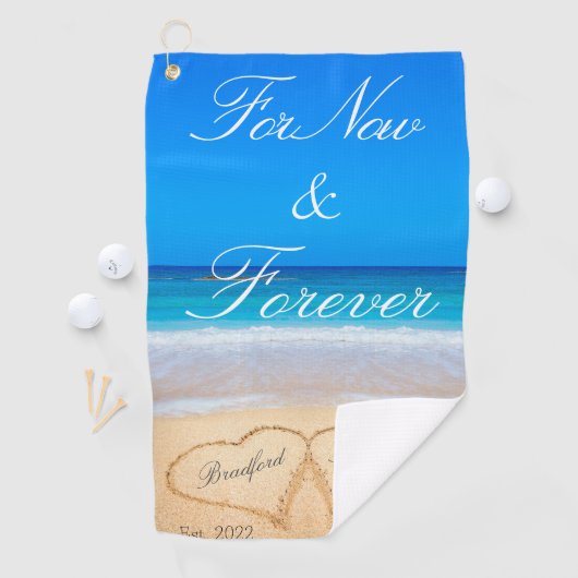Serviette De Golf Pour l'instant | Coeurs à Sand Beach (En situation)