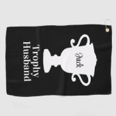 Serviette de golf pour mari trophée avec nom perso (Horizontal)