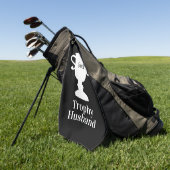 Serviette de golf pour mari trophée avec nom perso (Vert)