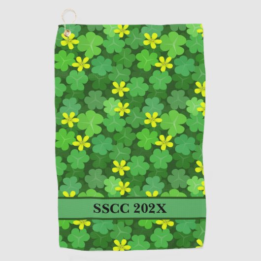 Serviette de golf pour tournoi Shamrock (Devant)
