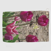 Serviette de golf pourpre Tulips (Horizontal)