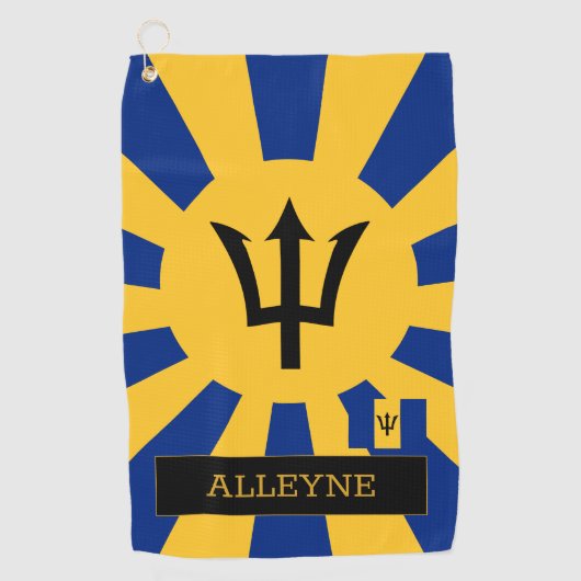 Serviette De Golf Premium Barbados Golf & Barbados Flag / Patriotes (Devant)
