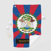 Serviette De Golf Premium Belize Golf & Belizean Flag / Patriotes (En situation)