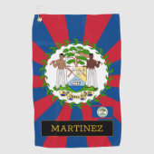 Serviette De Golf Premium Belize Golf & Belizean Flag / Patriotes (Devant)