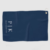 Serviette de golf premium monogramme moderne (Horizontal)