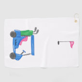Serviette De Golf Preppy Blue Personnalisé Golf Panier Golf Serviett (Horizontal)