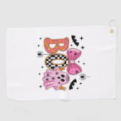 Serviette De Golf Preppy Éffrayant Halloween Boo (Horizontal)