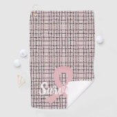 Serviette De Golf Preppy Pink Tweed Cancer du sein Survivant (En situation)