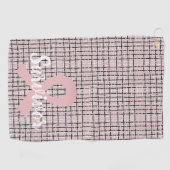 Serviette De Golf Preppy Pink Tweed Cancer du sein Survivant (Horizontal)