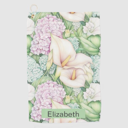 Serviette De Golf Pretty Pastel Calla Lily Personalized (Devant)