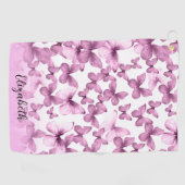 Serviette De Golf Pretty Pink Butterflies Personalized (Horizontal)