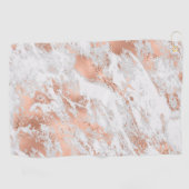 Serviette De Golf Pretty Rose Gold White Glitzy Marble (Horizontal)