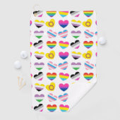 Serviette de golf Pride Hearts (En situation)