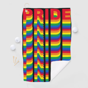 Serviette De Golf Pride lgbt lgbtq queer gay arc-en-ciel motif noir
