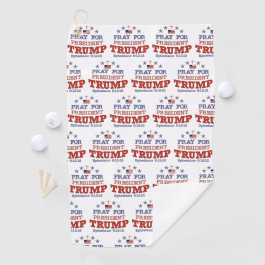 SERVIETTE DE GOLF PRIER POUR TRUMP (En situation)