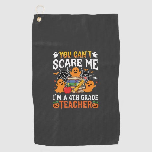 Serviette De Golf Prof de 4e année drôle Halloween Fantôme (Devant)