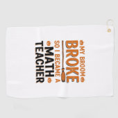 Serviette De Golf Prof de maths drôle Halloween Balai cassé Design_1 (Horizontal)