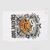 Serviette De Golf Professeur d'art Halloween Classe effrayante (Horizontal)