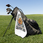 Serviette De Golf Professeur d'art Halloween Classe effrayante (Vert)