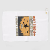 Serviette De Golf Professeur d'Halloween Balai Cassa Conception Vint (Horizontal)