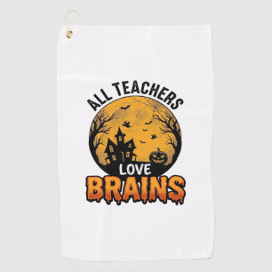 Serviette De Golf Professeur Halloween Amour Cerveaux Design Vintage