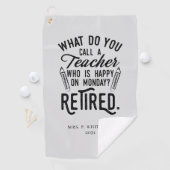 Serviette De Golf Professeur retraité Chef de l'école Retraite sur m (En situation)