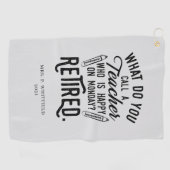 Serviette De Golf Professeur retraité Chef de l'école Retraite sur m (Horizontal)