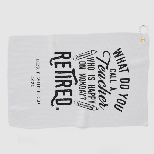 Serviette De Golf Professeur retraité Chef de l'école Retraite sur m (Horizontal)