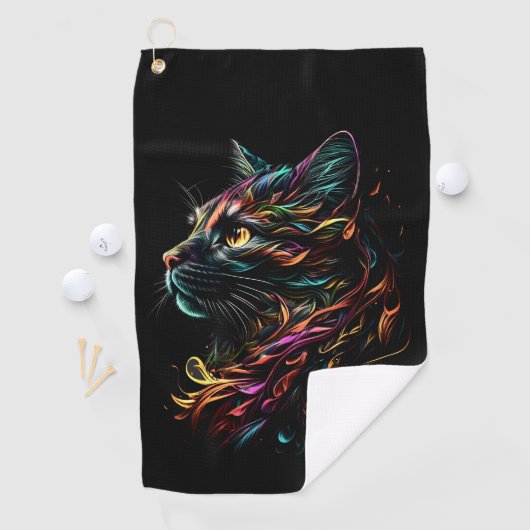 Serviette De Golf Profil Feline (En situation)